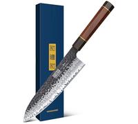 HOSHANHO 20 cm Coltelli da Cucina Giapponese, Multiuso Coltelli da Chef | Super Affilato Professionali Forgiato a Mano Coltello da Chef in Acciaio Inossidabile con Manico in legno di Palissandro