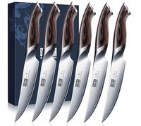 HOSHANHO Coltelli da Bistecca Set di 6, Coltelli da Bistecca non Seghettati