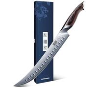 HOSHANHO Coltello Prosciutto, Giapponese Coltello per Barbecue in Acciaio ad Alto Tenore di Carbonio da 25cm con Manico Ergonomico in Legno Pakkawood, Coltelli da Macellaio Affilati Come Rasoi