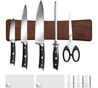 HOSHANHO Portacoltello Magnetico, Barra Magnetica per Coltelli con Magnete Extra Forte, Portacoltello in Legno di Accacia per Coltelli, Utensili e Attrezzi, 25cm