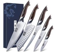 HOSHANHO Set di Coltelli da 5 Pezzi, Giapponesi Set Coltelli da Cucina | Giapponesi in Acciaio Inossidabile ad Alto Tenore di Carbonio, Set di Coltelli da Chef Professionali Ultra Affilati