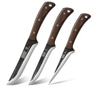 HOSHANHO Set di Coltelli da Macellaio, 3 Pezzi Coltelli da Cucina Affilato | Coltello Divisore e Coltello Spelucchino, Acciaio Inossidabile ad Tenore di Carbonio Migliorato per Casa all'aperto