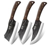 HOSHANHO Set di Coltelli da Macellaio set di 3 Coltello da Cuoco in Acciaio ad