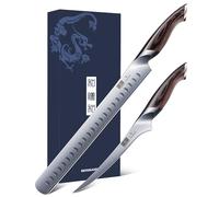 HOSHANHO Set di Coltelli per Prosciutto per Barbecue, Coltello per Affettare e Disossare il Petto di Manzo, Coltello da Macellaio Professionale Ultraffilato in Acciaio Giapponese ad Alto Tenore di Car