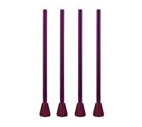 Hoshen Set di 4 cannucce in acciaio inox da 20,5 cm, spessore in metallo, con cannucce a punta a spirale, per frullati, bevande (viola)