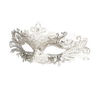 Hoshin Maschera Carnevale Donna, Maschera Veneziana Adulti Ideale Mezzo Viso per Venezia e Il Fantasma dell'Opera (Bianco)