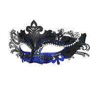 Hoshin Maschera Carnevale Donna, Maschera Veneziana Adulti Ideale Mezzo Viso per Venezia e Il Fantasma dell'Opera (Blu e nero)