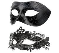 Hoshin Maschera in maschera per coppia, Mardi Gras Deecorations maschere veneziane per donne (nero)