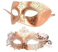 Hoshin Maschera veneziana per coppia, Mardi Gras Deecorations, maschere veneziane da donna (oro rosa)