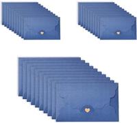 Hoshisea 30 Pezzi Buste Adorabili Cuore, Cuore Natale, Buste di Cartoline con Chiusura.(Blu)