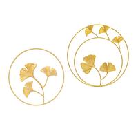 Hoshisea Decorazione Metallo con Foglie Ginkgo, Sculture Parete Ferro Vintage, Adatte per Camera da Letto, Soggiorno, Ufficio, Decorazione Moderna, Accessori per Foto