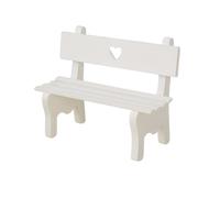 Hoshisea Miniatura Panca decorativa, Sedia in Legno in Miniatura, Utilizzata per la Decorazione di Micro Paesaggi, Giardino Delle Fate, Decorazione per le Vacanze (Bianco)