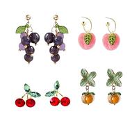 Hoshisea Orecchini Frutta 4 Paia Sposa, Accessori Capelli Quotidiano