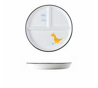 Hoshisea Piatti da Pranzo Ceramica, Piatti Divisi In Ceramica, Piatti Snack Con Scomparti, Piatti Da Portata Cibo, Per Pasti Divisi, Feste, Snack, Insalate, Dessert(Dinosauri gialli)