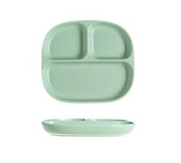 Hoshisea Piatti da pranzo Ceramica, Piatti Divisi In Ceramica, Piatto da Snack Quadrato con Scomparti, Per Pasti Divisi, Feste, Snack, Insalate, Dessert（Verde）