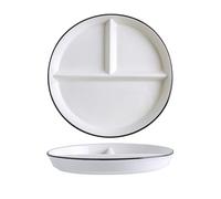 Hoshisea Piatti da pranzo Ceramica, Piatti Snack Con Scomparti, Piatto in Ceramica Bambini, Per Pasti Divisi, Feste, Snack, Insalate, Dessert（Bianco）