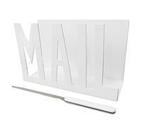 Hoshisea Portalettere Metallo Bianco, Separatore Lettere, Organizer Ritagliato Con Tagliacarte, per Ufficio, Scuola