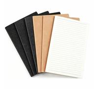 Hoshisea Quaderno a righe A5, Marrone e Nero, 20.7 x 14.1 cm, 6 Pezzi | Quaderno A5 kraft, Pack con Pagine Righe, 40 Fogli, per Diario di Viaggio, Diario, Appunti