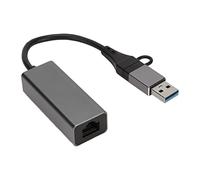 Hosie Adattatore da USB a Ethernet RJ45, Chip Stabile Portatile Compatto Adattatore da USB C a RJ45 per Laptop