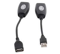 Hosie Adattatore di Prolunga per Estensione USB, Cavo di Prolunga Affidabile Nero Durevole Adattatore da USB a RJ45, per Casa Ufficio