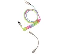 Hosie Cavo per Tastiera da Gioco, Plug And Play Gradient Spiral Cavo per Tastiera a Spirale Interfaccia USB-C RGB Luminoso Retrattile per Ufficio (Digitare 2)