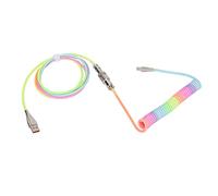 Hosie Cavo per Tastiera da Gioco, Plug And Play Gradient Spiral Cavo per Tastiera a Spirale Interfaccia USB-C RGB Luminoso Retrattile per Ufficio (Tipo 1)