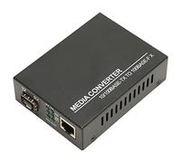 Hosie Convertitore Multimediale in Fibra, Switch Ethernet SFP Plug And Play Estensione 120 Km Custodia in Metallo 100 M Indicatore LED Full Half Duplex per Famiglia (Spina UE)