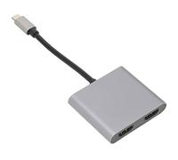 Hosie Docking Station USBC, Adattatore da USB C a Doppia Interfaccia Multimediale Ad Alta Definizione Design Portatile in Alluminio per Chromebook per Switch per OS X Series