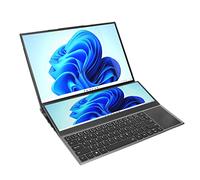 Hosie Laptop a Doppio Schermo da 16 Pollici e 14 Pollici, 100-240 V 512 GB PCIe NVMe M.2 SSD 13600 mAh Batteria Portatile a Doppio Schermo per la Casa (Spina UE)