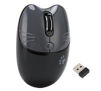 Hosie Mouse Ottico, Silent Click Girl Mouse 2 modalità Wireless DPI Regolabile per la Scuola (Nero Grigio)