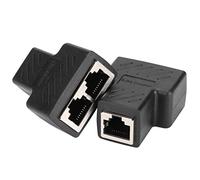 Hosie Splitter Ethernet, Splitter Cavo Ethernet Trasmissione Dati Fisica RJ45 da 1 a 2 Vie per Videocamera a TV, Router Box