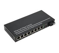 Hosie Switch Ethernet 9 Porte Display a LED Convertitore Multimediale in Fibra Ottica Tx1310nm Full Half Duplex Max 20 Km per Ufficio (Spina UE)