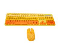 Hosie Tastiera e Mouse Combinati, Mouse a Basso Rumore Facile da Usare per Il Gioco (Colore Misto Giallo)