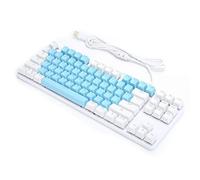 Hosie Tastiera per Laptop da Gioco, Tastiera Retroilluminata Tastiera Meccanica Tastiera K100 87 Tasti Tastiera per Computer per Giochi e Intrattenimento per Ufficio (Blu e Bianco)