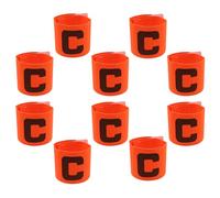 Hosifiy 10 pezzi arancione calcio capitano fascia da braccio in nylon elastico da calcio fasce da braccio regolabili C fascia da braccio per giovani adulti allenamento sportivo