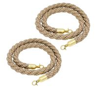 Hosifiy 2 corde di intercettazione in filo di champagne, oro da 5 piedi, per guida delle persone con ganci dorati, corda di blocco per decorazioni per feste