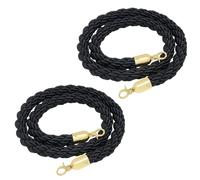 Hosifiy 2 corde di intercettazione in filo nero da 5 piedi per guida delle persone con gancio dorato, corda di blocco per decorazione di feste