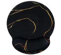 Hosimoln Tappetino per mouse Supporto per poggiapolsi,antidolorifico antidolorifico per poggiapolsi Comodo tappetino per mouse ergonomico in memory foam per ufficio/giocatore 25x23 Blackgold027