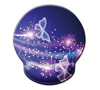 Hosimoln Tappetino poggiapolsi, tappetino mouse ergonomico con memory foam, tappetino supporto polso mouse in gomma antiscivolo per giochi di lavoro - butterfly001