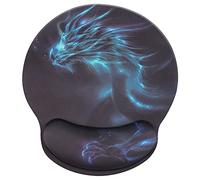 Hosimoln Tappetino poggiapolsi, tappetino mouse ergonomico con memory foam, tappetino supporto polso mouse in gomma antiscivolo per giochi di lavoro - dragon002