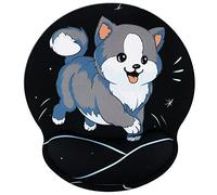 Hosimoln Tappetino poggiapolsi, tappetino mouse ergonomico con memory foam, tappetino supporto polso mouse in gomma antiscivolo per giochi di lavoro 25x23 Dog033