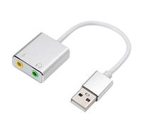 Hosit Adattatore Audio USB Esterno, Adattatore Audio Virtuale 3D Interfaccia da 3,5 Mm Adattamento Automatico per PC per Laptop per Telefono