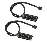 Hosit Hub Ventola PC, 2 Pezzi Hub Ventola PWM 4 Pin Alta flessibilità per Computer