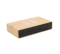 Hosit Orologio Caricabatterie Digitale in Legno, Sveglia Digitale Silenziosa in Legno LED Dimmer a 3 Livelli per Camera da Letto