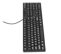 Hosit Tastiera Cablata Big Press, Interfaccia USB 104 Tasti Tastiera Materiale ABS Layout di Caratteri Grandi 104 Tasti per Desktop, Laptop per Anziani