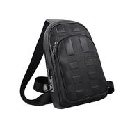 Hosma Borsa a tracolla da uomo e borsa a tracolla con chiusura sicura delle impronte digitali, in vera pelle, connettore USB-C, antifurto e impermeabile
