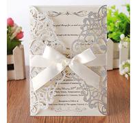 Hosmsua 50x biglietti di invito per matrimonio con buste per compleanno fidanzamento compleanno inviti di matrimonio stampa personalizzata (50 pezzi)