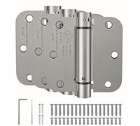 HOSOM Cerniere per porta a chiusura automatica, 8,9 cm, cerniere a molla, tensione regolabile per porta interna, classificate UL, per porta sinistra e destra, angoli con raggio 5/8", nichel