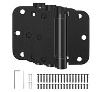HOSOM Cerniere per porta a chiusura automatica, 8,9 cm, tensione regolabile per porta interna, omologate UL, per porta sinistra e destra, angoli con raggio di 1,5 cm, nero opaco, confezione da 3