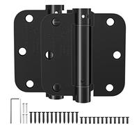 HOSOM Self Closing Door Hinge 3.5 Inch, Spring Hinge, Adjustable Tension for Interior Door, UL Listed, for Left and Right Hand Door, 5/8'' Radius Corners, Matte Black, 2 Pack